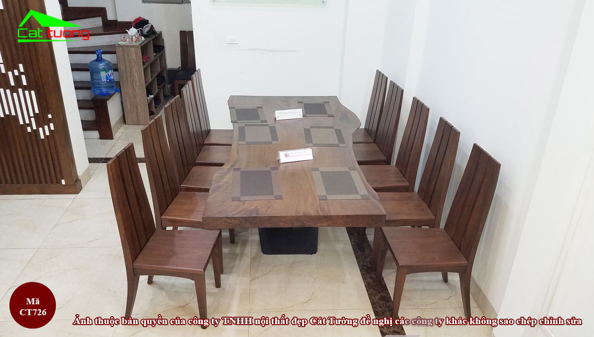 Bàn ăn gỗ nguyên khối đẹp đẳng cấp nội thất