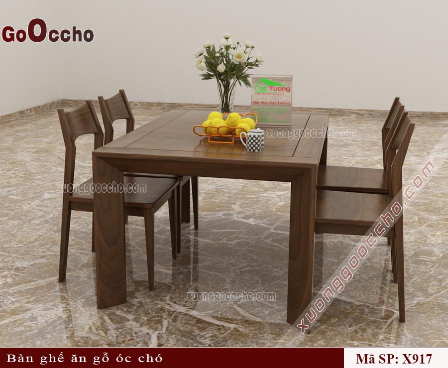 Bộ bàn ăn 4 ghế đẹp, sang trọng cho gia đình