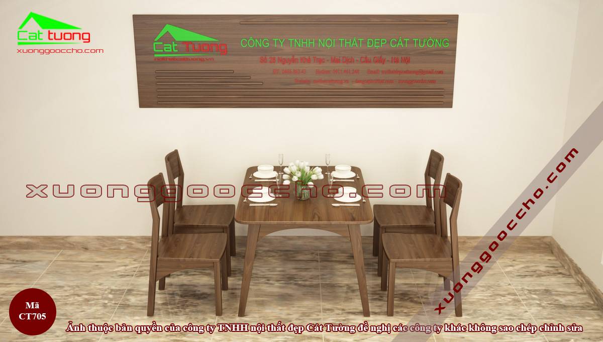Bàn ăn 4 ghế hiện đại cho phòng bếp nhỏ