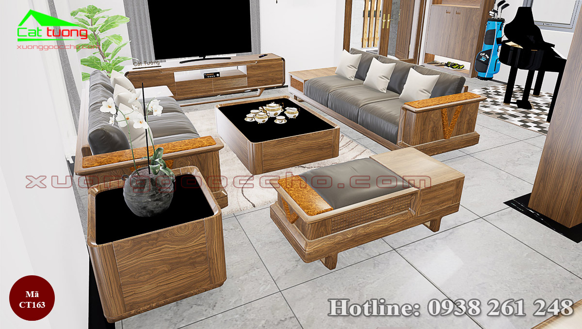 Bàn ghế gỗ óc chó tại Bà Rịa Vũng Tàu