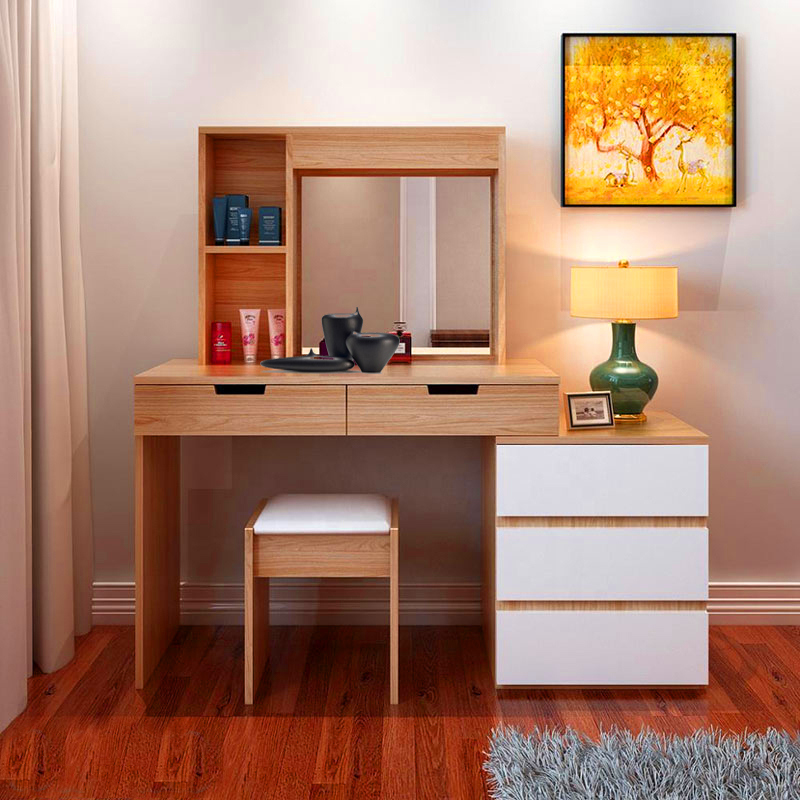 Bàn phấn gỗ công nghiệp nhỏ gọn, tiện dụng cho phái đẹp