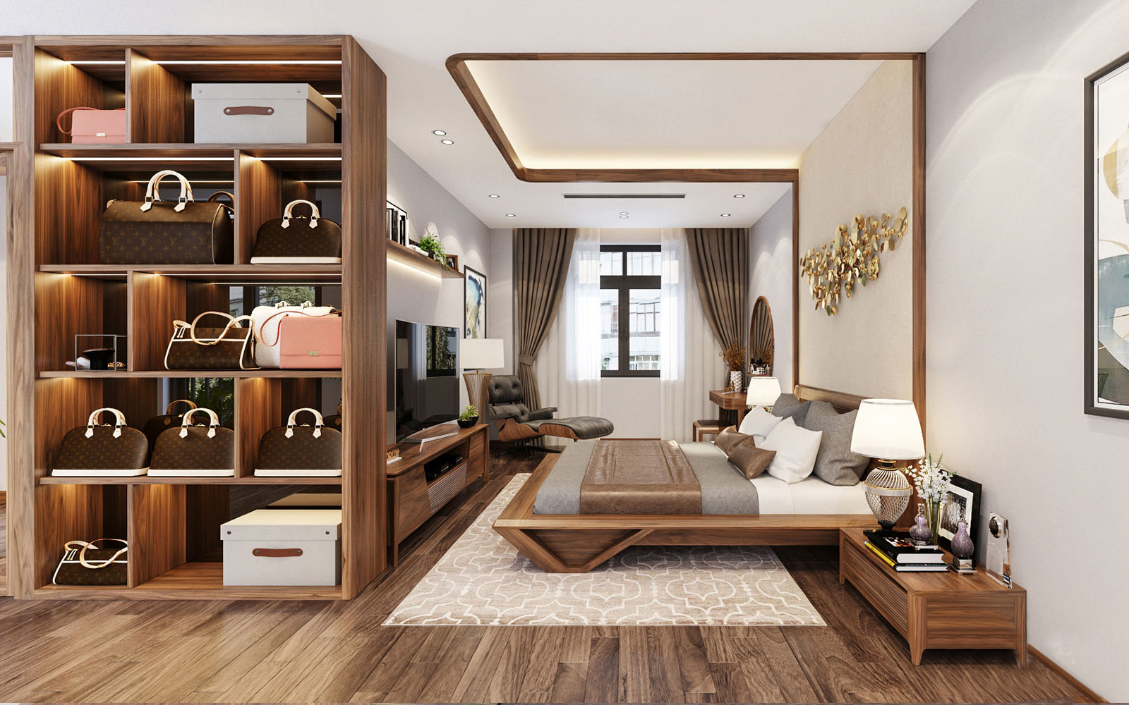 Căn phòng đẹp hiện đại, đầy đủ tiện nghi, tối ưu công năng sử dụng