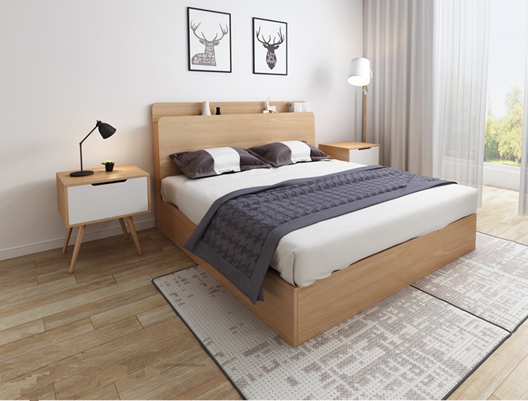 Giường gỗ 1m2 giá rẻ hiện đại phù hợp phòng ngủ con