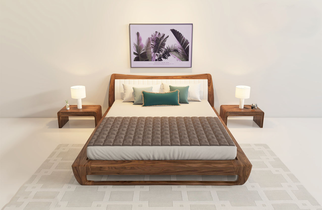 Giường gỗ tự nhiên đẹp, chất lượng tốt, giá xưởng, thi công theo yêu cầu