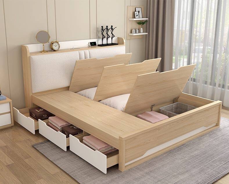Giường ngủ có hộc kéo đẹp, tăng không gian lưu trữ đồ đạc