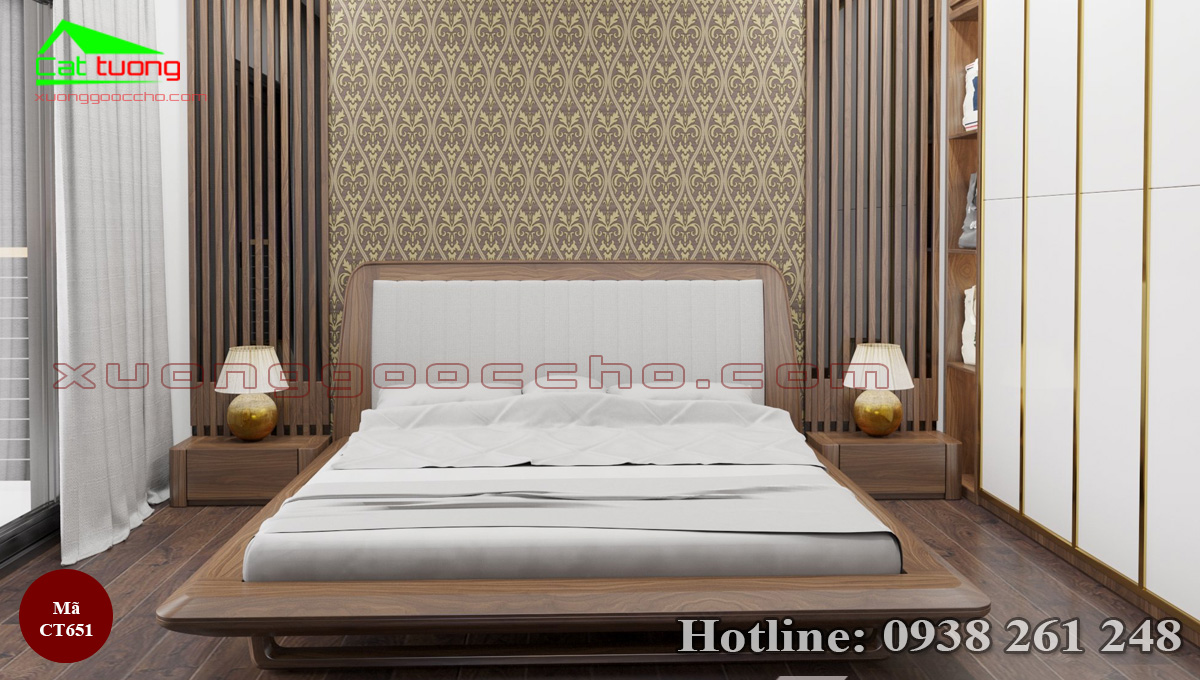 Giường ngủ gỗ óc chó tại Điện Biên