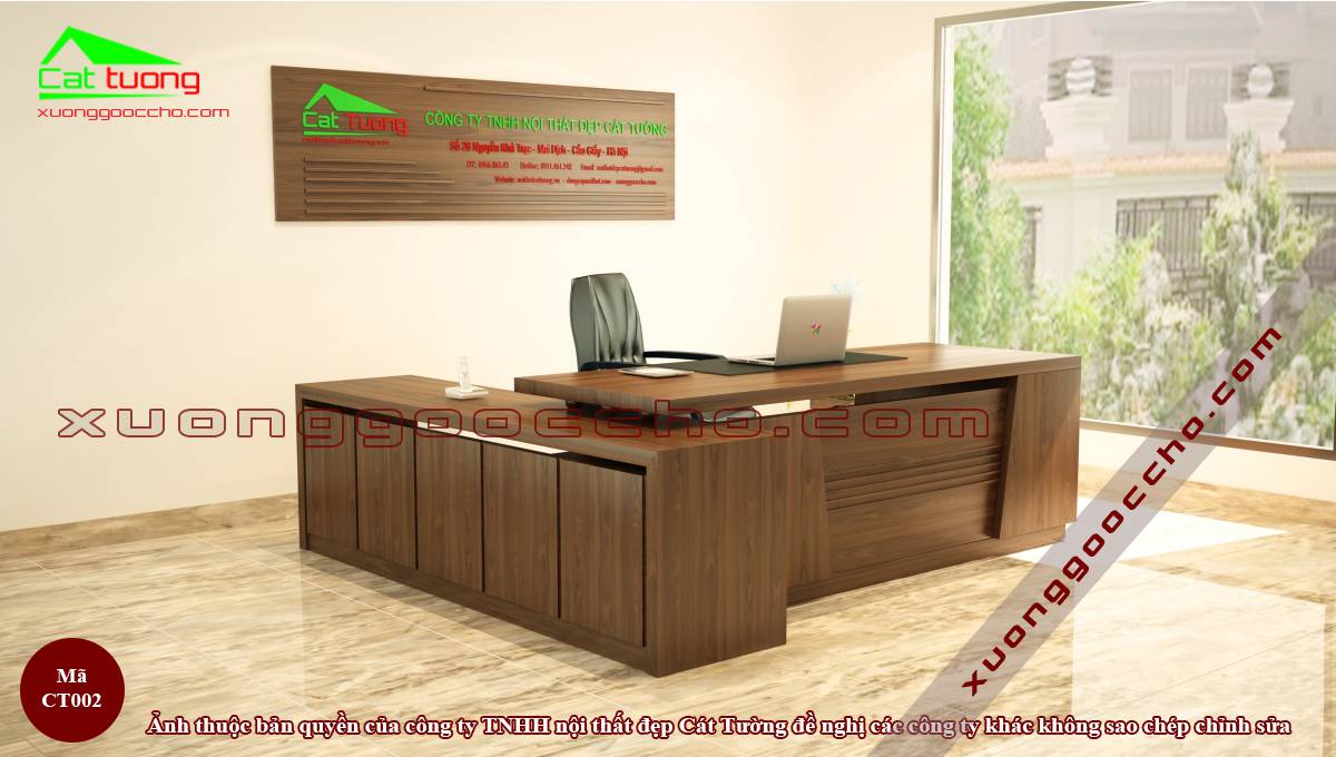 Mẫu bàn làm việc bằng gỗ tự nhiên
