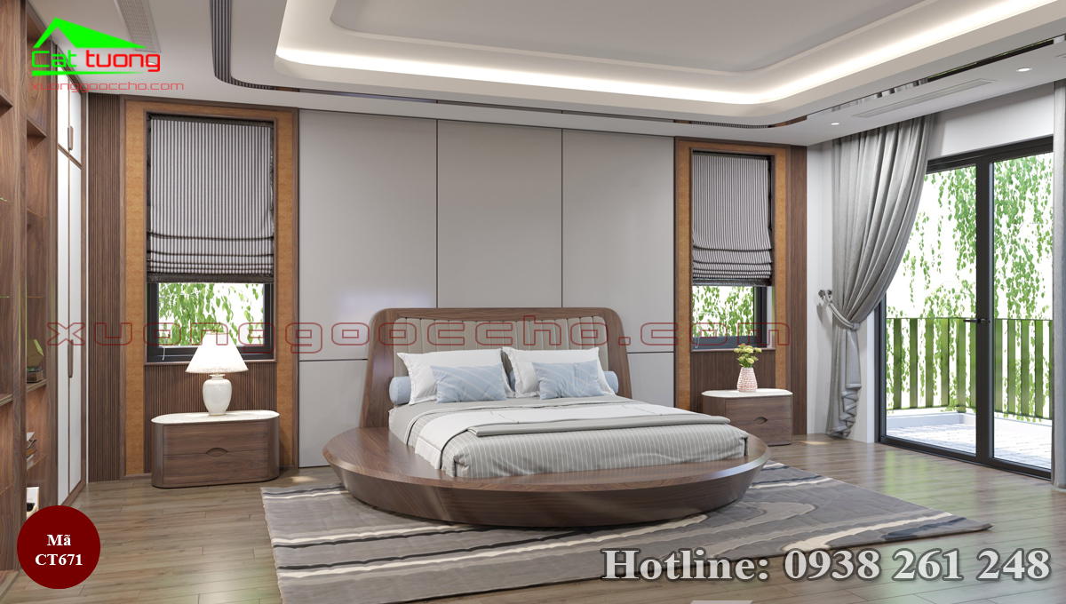 Nội thất biệt thự gỗ óc chó tại Lạng Sơn