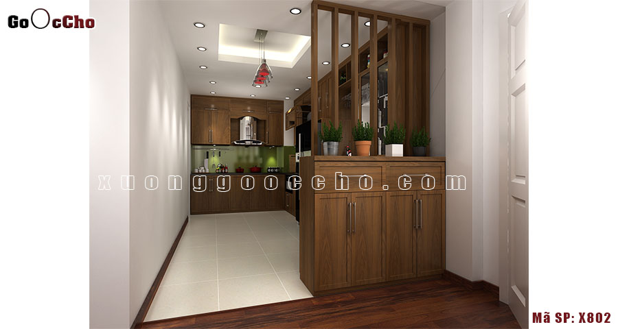 Phòng bếp gỗ óc chó tại Kiên Giang