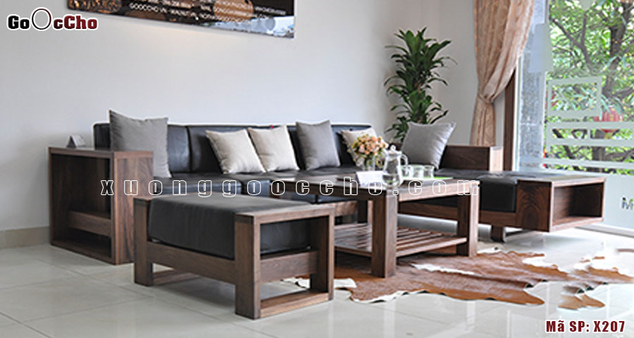 Sofa gỗ óc chó tại Hưng Yên
