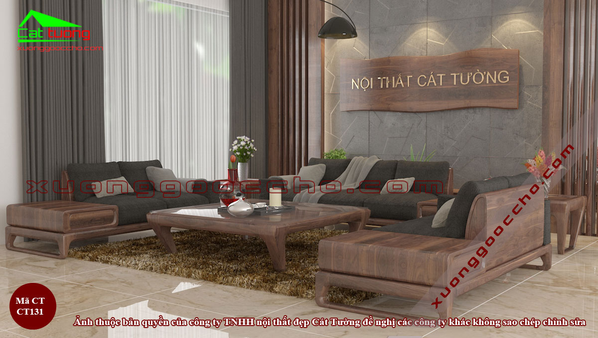 Sofa gỗ óc chó tại Quảng Bình