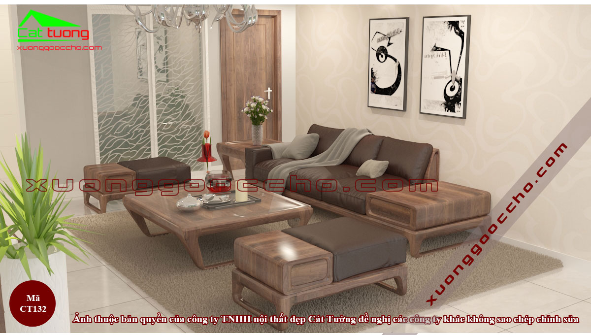 Sofa gỗ óc chó tại Quảng Nam