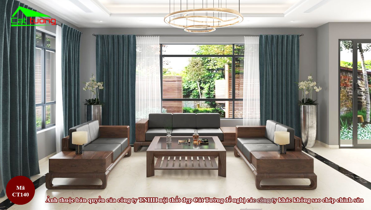 Sofa gỗ óc chó tại Thái Bình