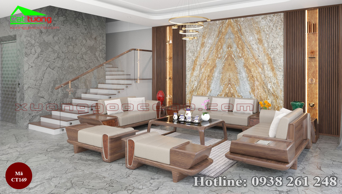Sofa gỗ óc chó tại Trà Vinh