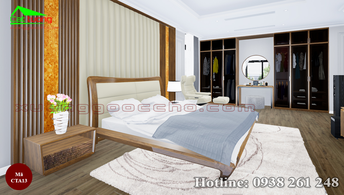 Táp đầu giường gỗ óc chó tại Bạc Liêu