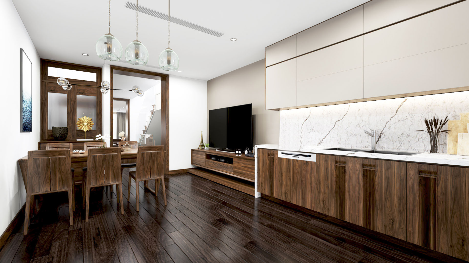 Thiết kế chung cư 50m2 2 phòng ngủ