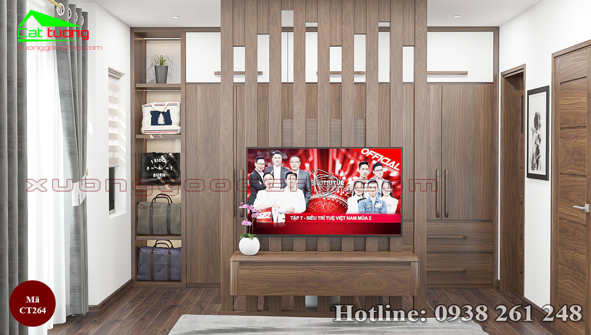 Thiết kế nội thất gỗ óc chó tại Tây Ninh