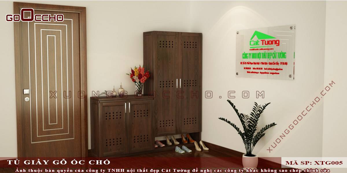 Tủ giày gỗ óc chó tại Phú Thọ
