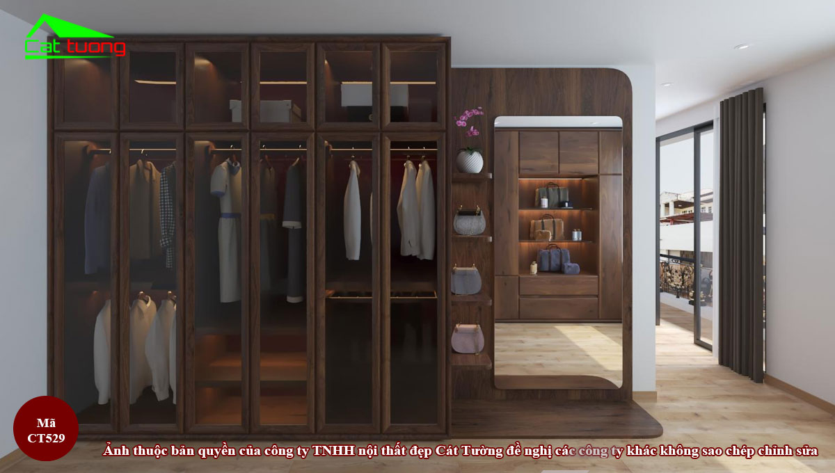 Tủ quần áo gỗ óc chó tại Lai Châu