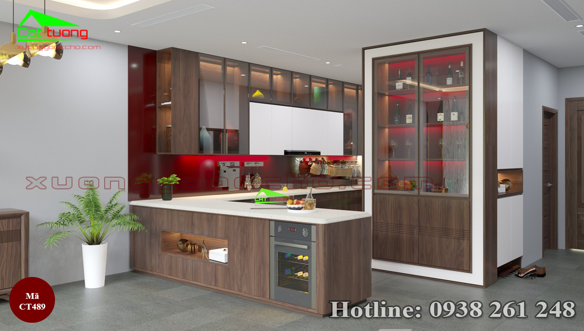 Tủ rượu gỗ óc chó tại An Giang
