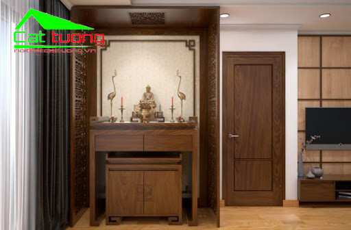 Tủ thờ hiện đại trong gia đình Việt
