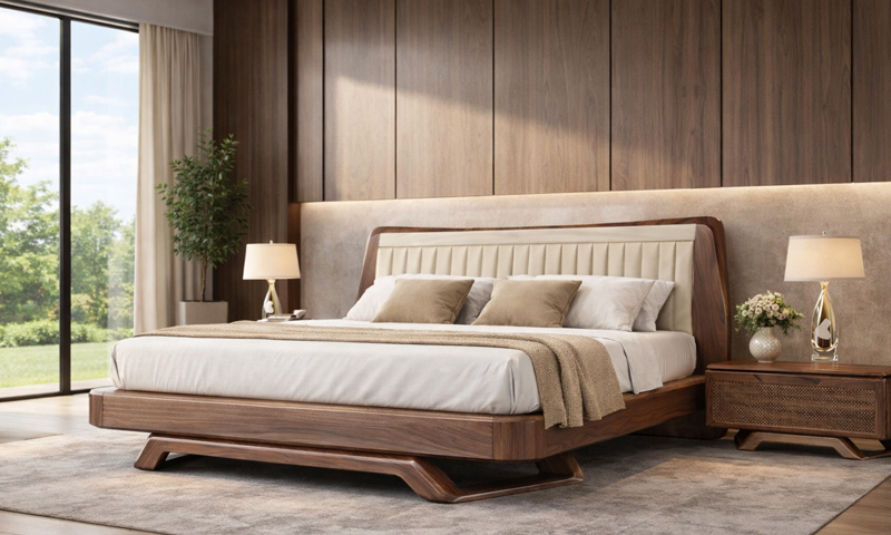 Giường ngủ gỗ óc chó GN2623