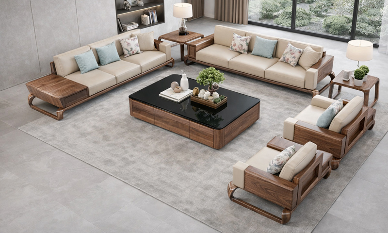 Sofa gỗ óc chó SF2622