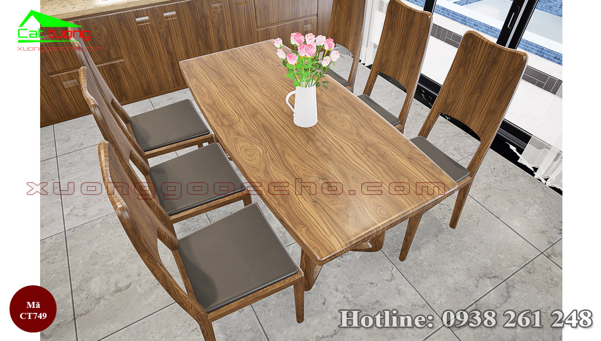 Bàn Ghế Ăn Gỗ Óc Chó