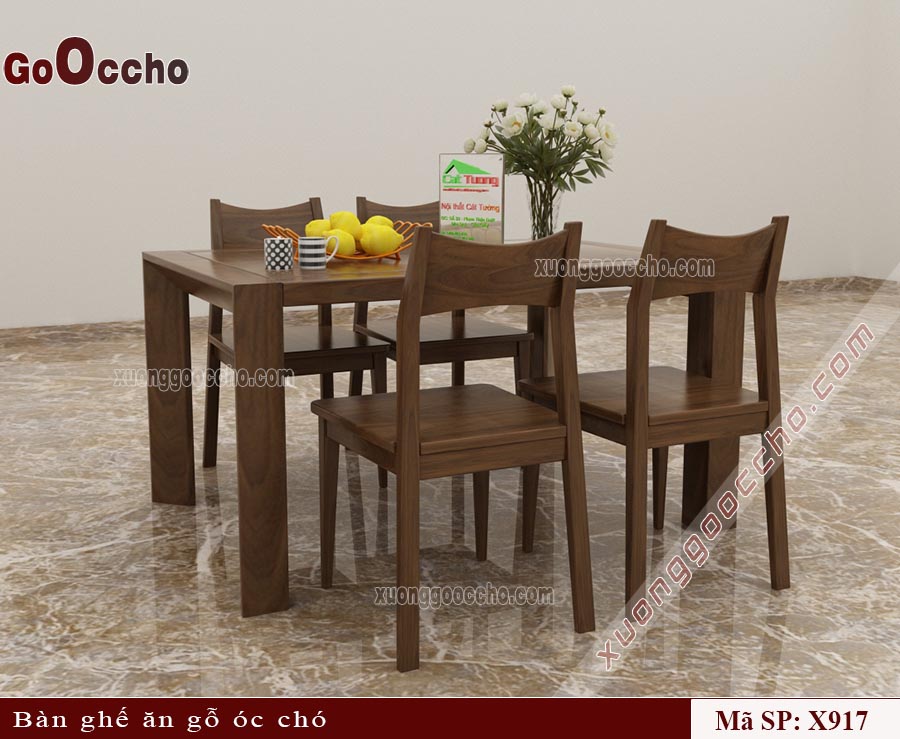 Bàn Ghế Ăn Gỗ Óc Chó