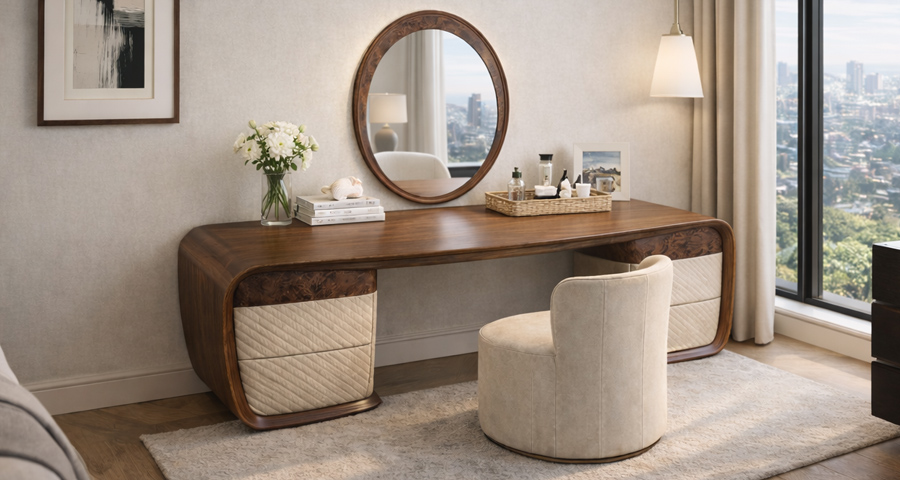 Bàn Trang Điểm Gỗ Óc Chó