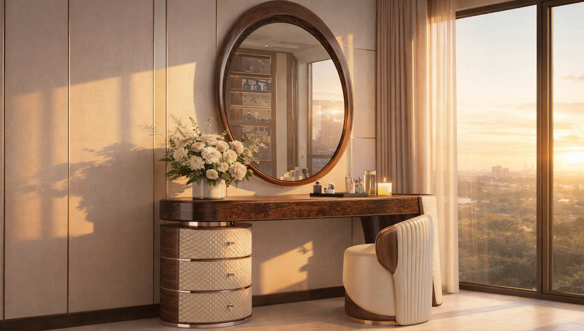 Bàn Trang Điểm Gỗ Óc Chó