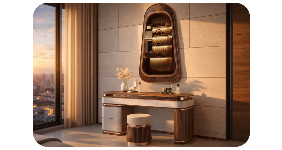 Bàn trang điểm gỗ óc chó BTD2613