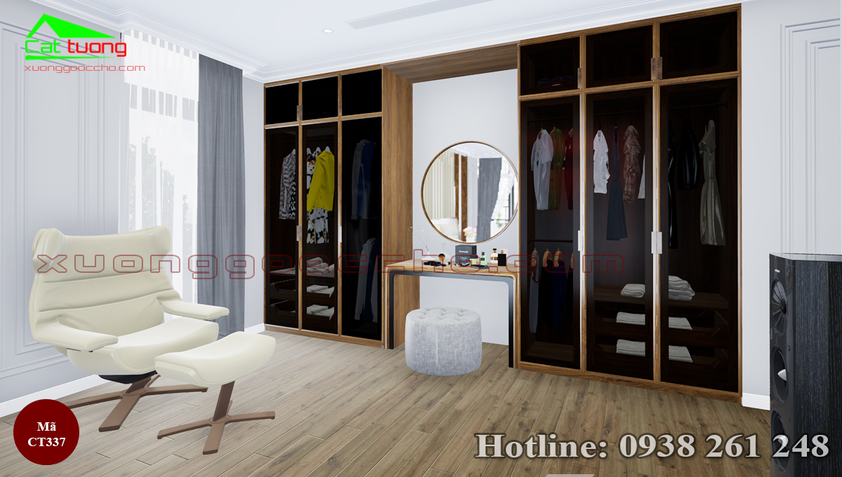 Bàn Trang Điểm Gỗ Óc Chó