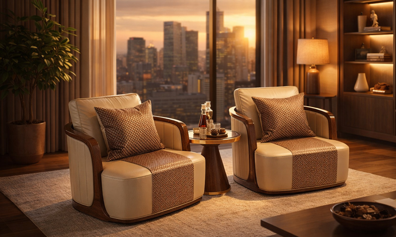 Bàn ghế gỗ óc chó SF2617