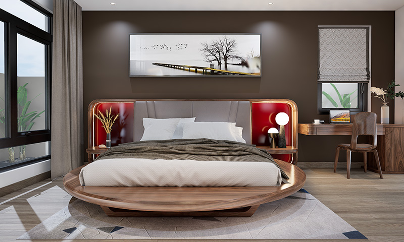 Giường ngủ gỗ óc chó GN2309