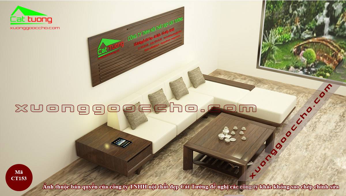 Sofa gỗ óc chó CT153