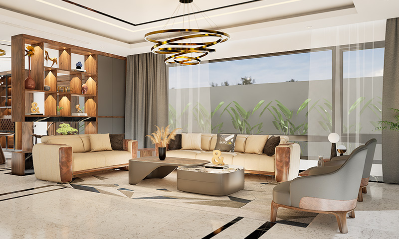 sofa gỗ óc chó SF2315