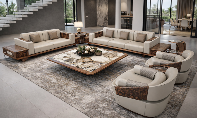 Sofa gỗ óc chó SF2613
