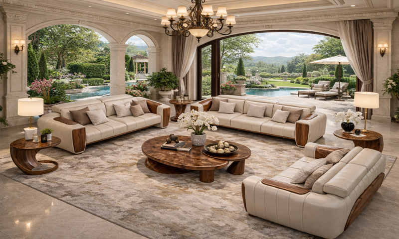 Sofa gỗ óc chó SF2615