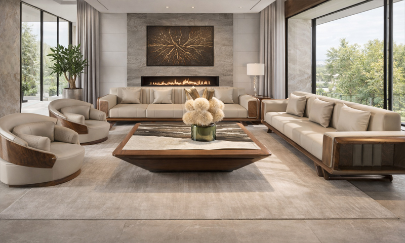 Sofa gỗ óc chó SF2602