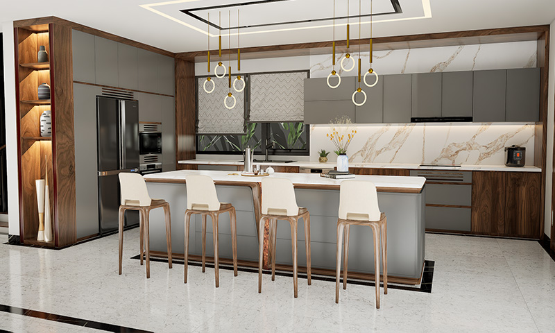Tủ bếp gỗ óc chó TB2303
