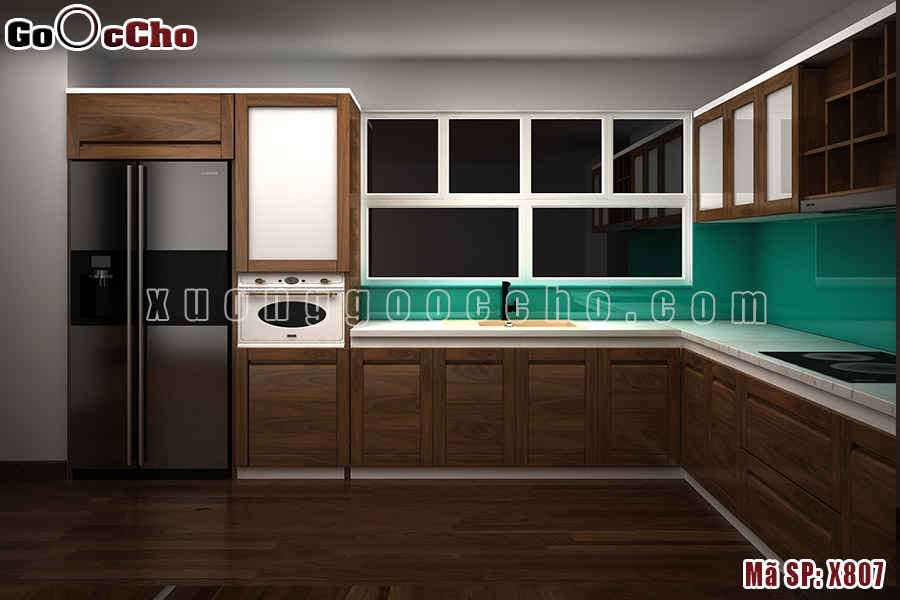 Tủ Bếp Gỗ Óc Chó