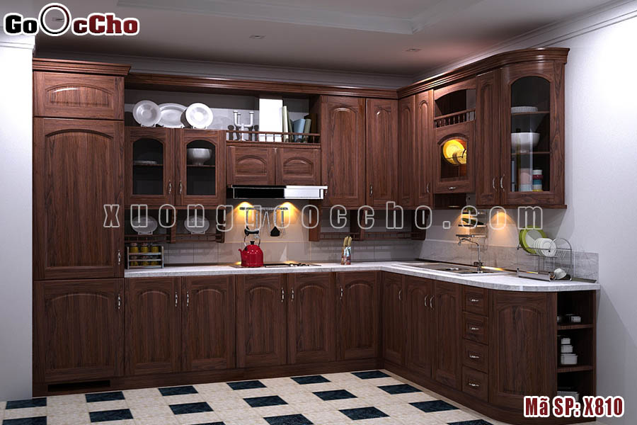 Tủ Bếp Gỗ Óc Chó