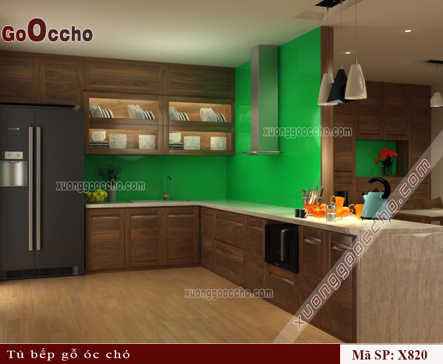 Tủ Bếp Gỗ Óc Chó