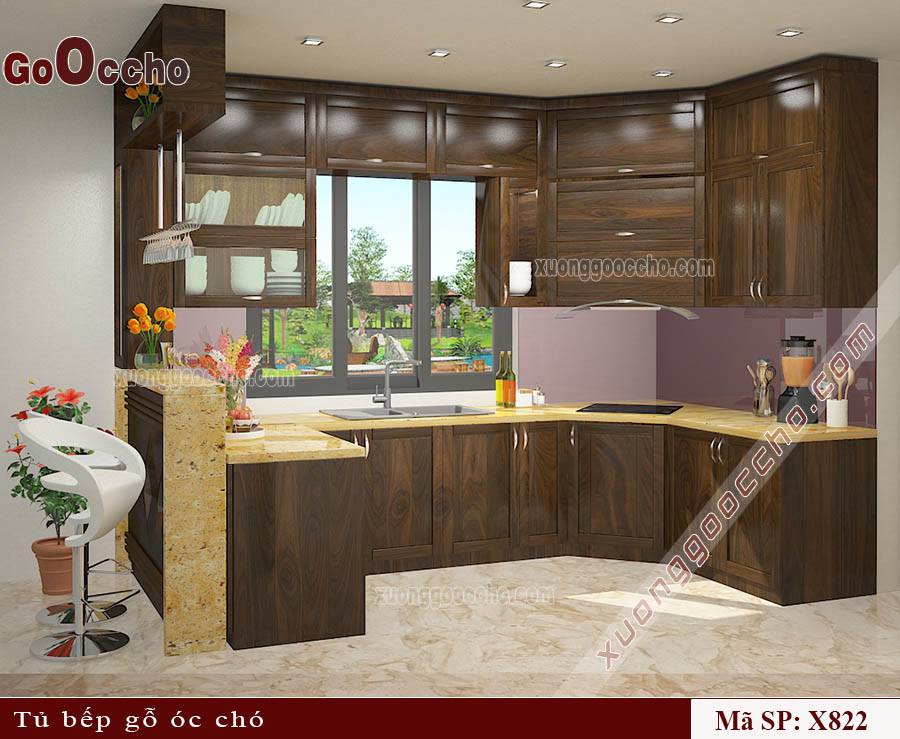 Tủ Bếp Gỗ Óc Chó