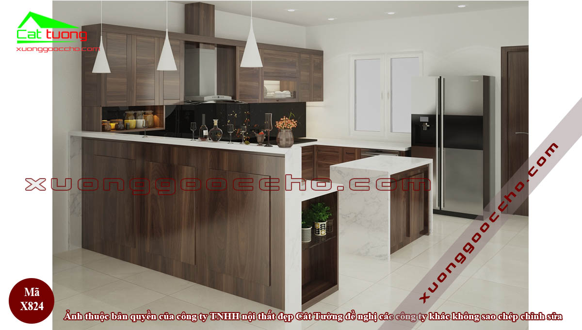Tủ Bếp Gỗ Óc Chó