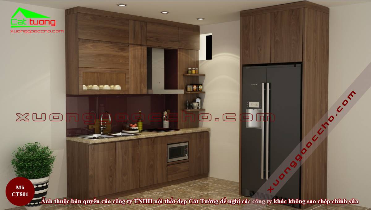 Tủ Bếp Gỗ Óc Chó