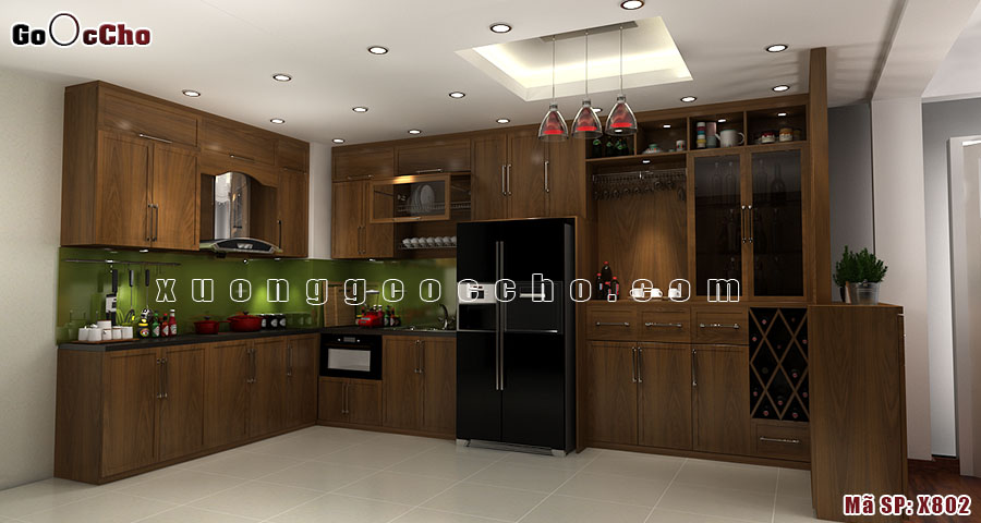 Tủ Bếp Gỗ Óc Chó