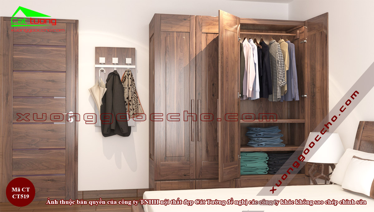 Tủ Quần Áo Gỗ Óc Chó