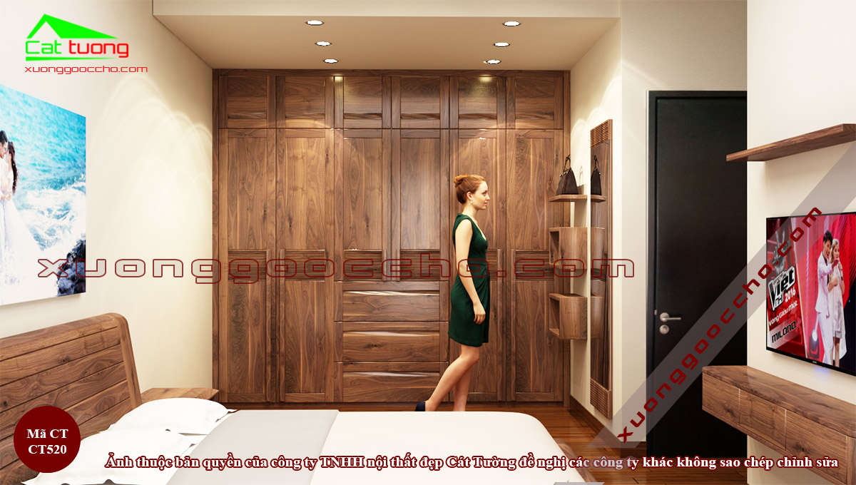 Tủ Quần Áo Gỗ Óc Chó